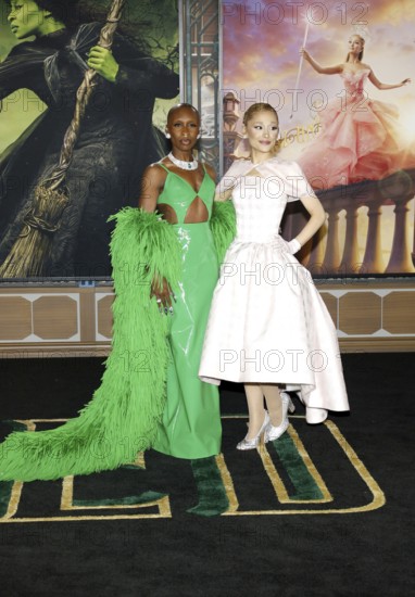 Cynthia Erivo and Ariana Grande at the Los Angeles premiere of 'Wicked' held at the Dorothy