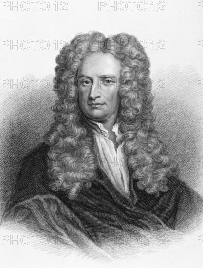 Isaac Newton (1643-1727) on engraving from the 1800s. One of the most influential scientists in