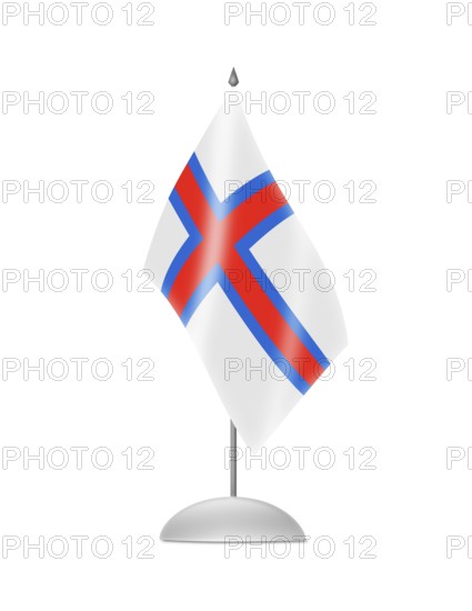 The Faroe Islands flag. Table Flag. Isolated on white