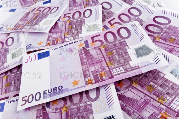 500 euro banknotes, symbolic photo for wealth, old-age provision, savings, pension, Vienna,