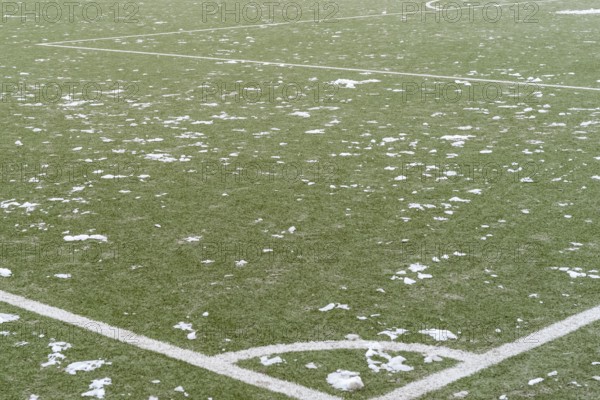Details of soccer field on grass