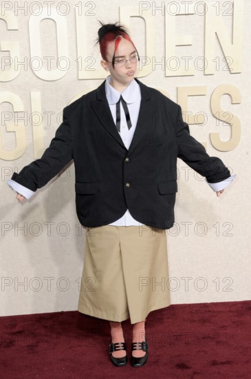Billie Eilish at the 81st Annual Golden Globe Awards held at the Beverly Hilton Hotel in Beverly