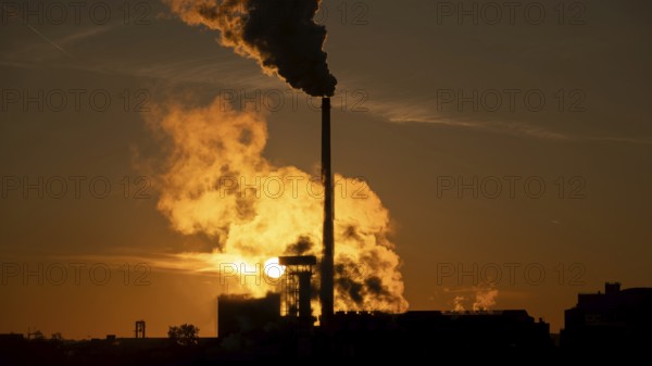 Südzucker sugar refinery in the morning, Plattling, Bavaria, Germany, Europe