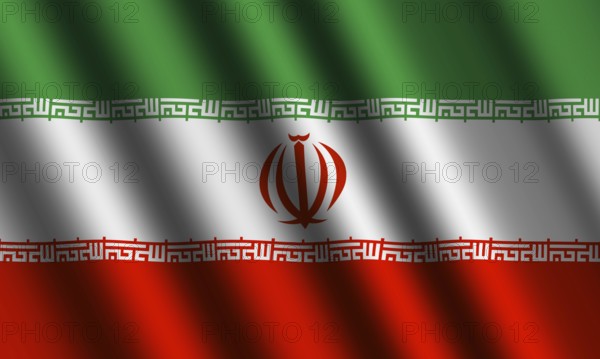 The Iranian flag flying in the wind