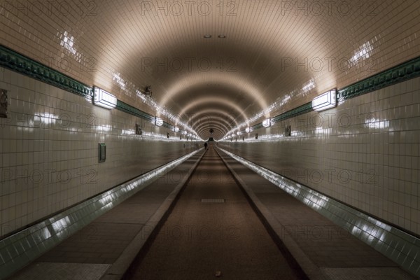 The old St. Pauli Elbe Tunnel in Hamburg, Germany, Europe