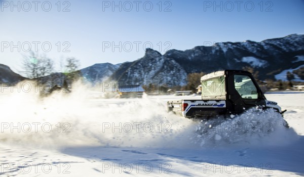 Polaris Kinetic, electric all-wheel drive vehicle, Oberammergau, winter, snow, mountains, nature,