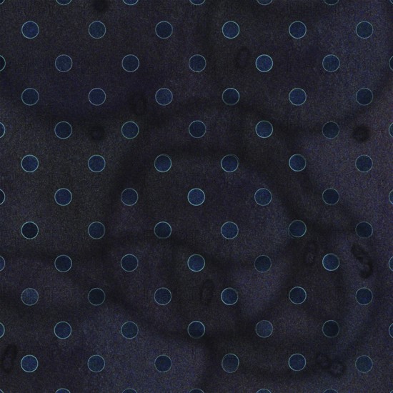 An abstract textured dark background adorned with evenly spaced blue polka dots, creating a night