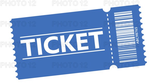 admission ticket with detatchable stub with barcode symbol vector illustration