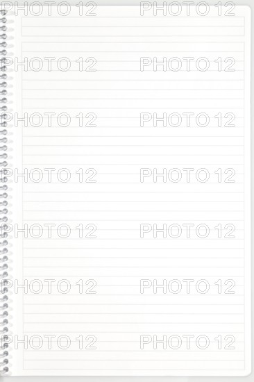 Spiral bound lined notebook page
