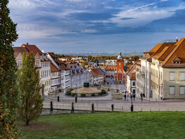 View of the old town from Friedenstein Castle, Gotha, Thuringia, Germany, Europe