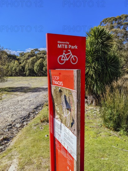 HOBART, AUSTRALIA, SEPTEMBER 14, 2022: The popular Glenorchy mountain bike park on the eastern side