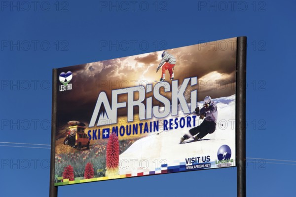 Afriski Advertising, Ski Slope, Mahlasela Ski Slope, Maloti Mountains, Drakensberg, Highway A1,