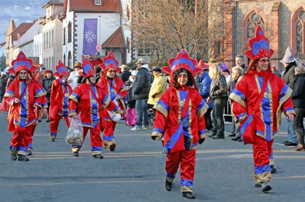Carnival parade, woman in carnival costumes, Dieburg, Hesse, Carnival, Fasching, Fastnacht,