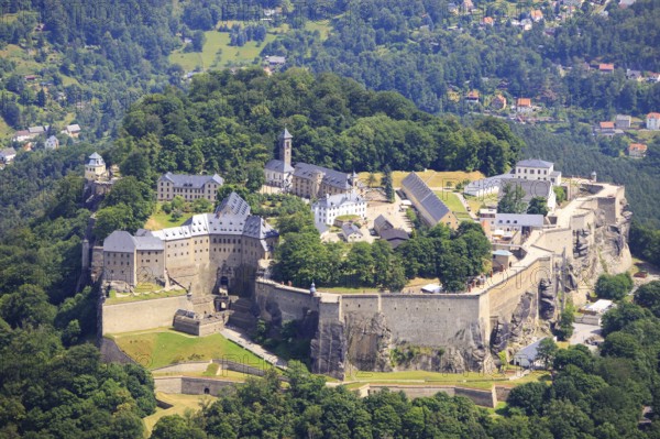 Königstein Fortress, Saxon Switzerland National Park, Saxony, Königstein, Germany, Europe