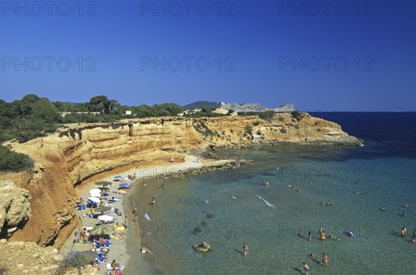 Rocky coast near Sa Caleta, Ibiza, Balearic Islands, Spain, Europe