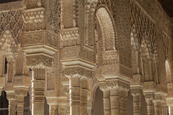 Moresque ornaments from Alhambra Islamic Royal Palace, Granada, Spain. 16th century