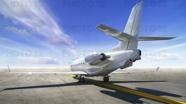 modern jet on a runway