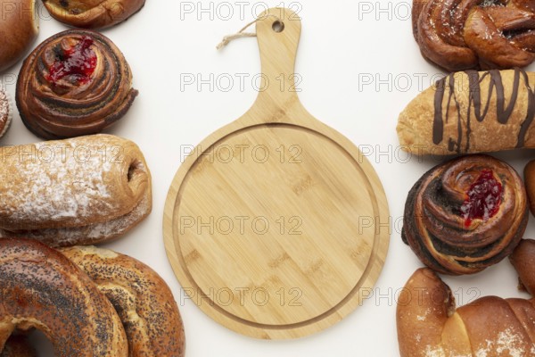 Wooden cutting board pastry. Resolution and high quality beautiful photo