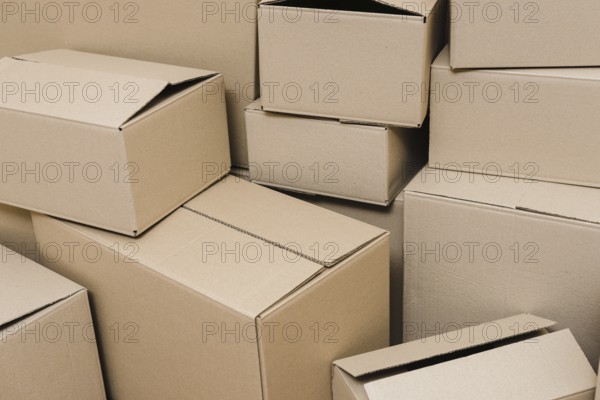 Set closed cardboard boxes. Resolution and high quality beautiful photo