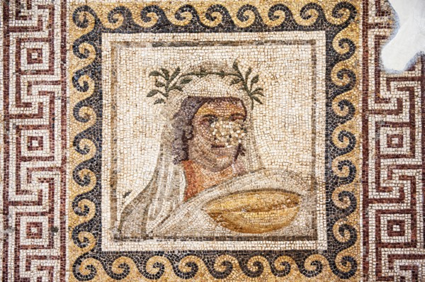 Narcissus mosaic, 2nd century AD, Archaeological Museum, Antioch, Narcissus, Narcissus, from Yakto,
