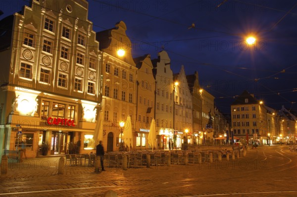 Augsburg, Moritzplatz, Marktplatz, Maximilianstraße, Maximilian Street, Merkurbrunnen, Romantic