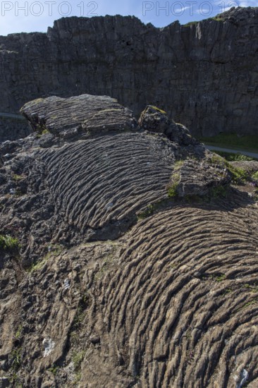 Rippenlava, Thingvellir, Iceland, Europe