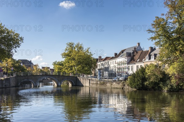 Bridge over a canal in Bruges West Flanders in Belgium