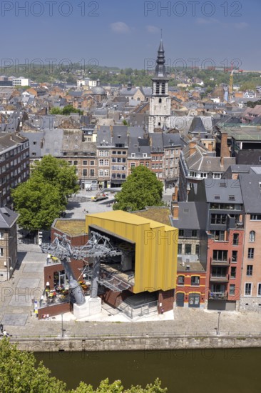 Station Funiculaire Centre-Ville, gondola station in the city centre, Namur, Wallonia, Belgium,