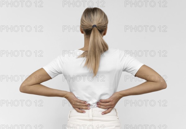 Woman with back pain. Resolution and high quality beautiful photo
