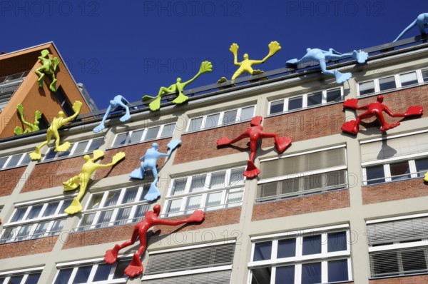 Flossis, Installation, Roggendorf-Haus, Medienhafen, Düsseldorf, North Rhine-Westphalia, Germany,