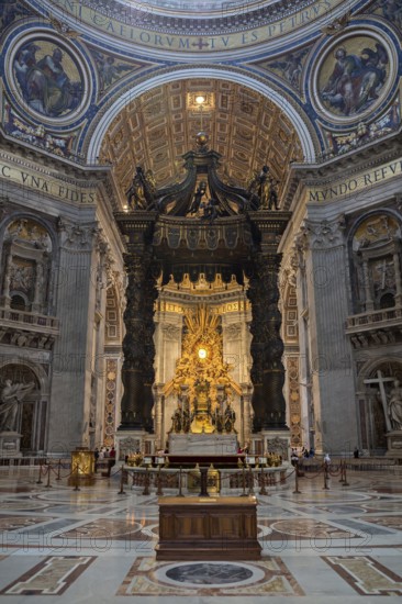 VATICAN, AUGUST 19: Interior of St Peter's Basilica on August 19, 2012 in Rome, Italy. St Peter's