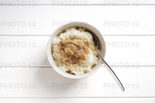 traditional german rice pudding with cinnamon and sugar, known as Milchreis in Germany