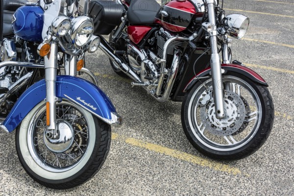 Close-up of Two Motorcycles Parked in Whitstable