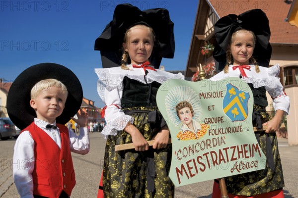 Trachtler at the Sauerkraut Festival, Krautergersheim on the Sauerkraut Road, Colmar, Alsace,