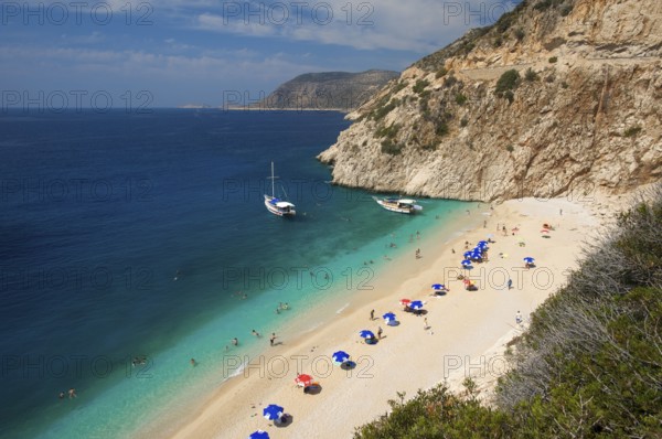Kaputas Beach near Kalkan, Southwest Coast, Southwest Coast, Turkey, Asia