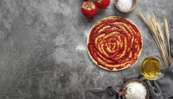 Composition tasty traditional pizza
