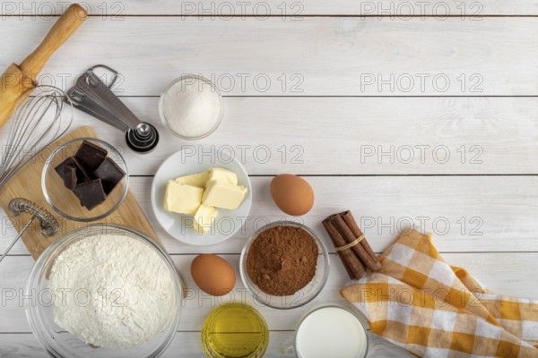 Flat lay assortment tasty food ingredients