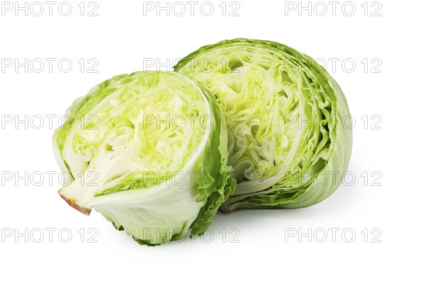 Green iceberg lettuce isolated on white background