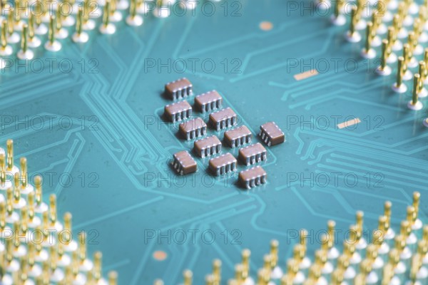 Computer chip cpu, close up, Computer technology