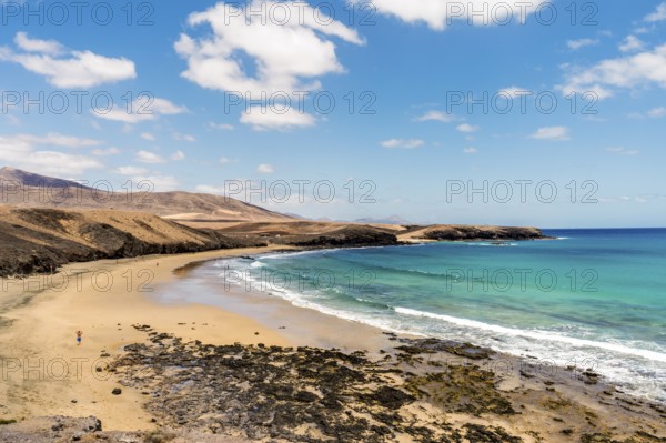 Landscape of beach called Caleta del Congrio in Los Ajaches National Park at Lanzarote, Canary