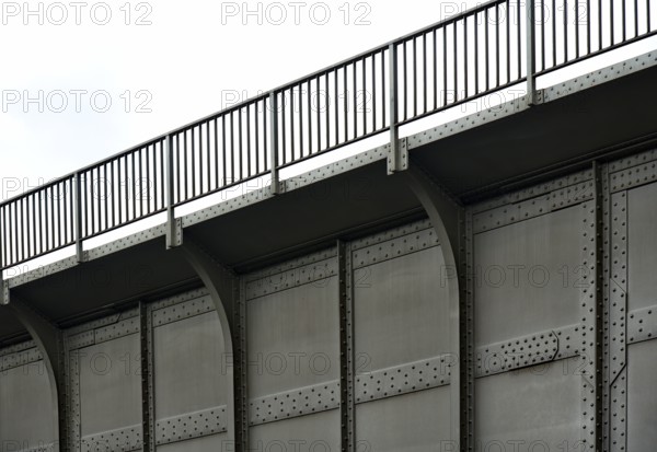 Rivet joints on a steel bridge of the Berlin S-Bahn, Tempelhof-Schöneberg district, Berlin,