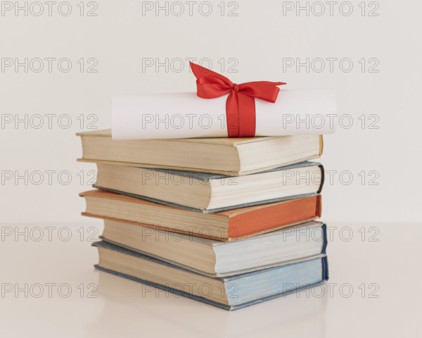 Education diploma certificate with ribbon