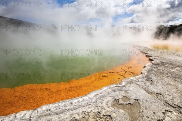 'Artist's Palette' water feature and Champagne pool at Wai-O-Tapu Geothermal Wonderland near