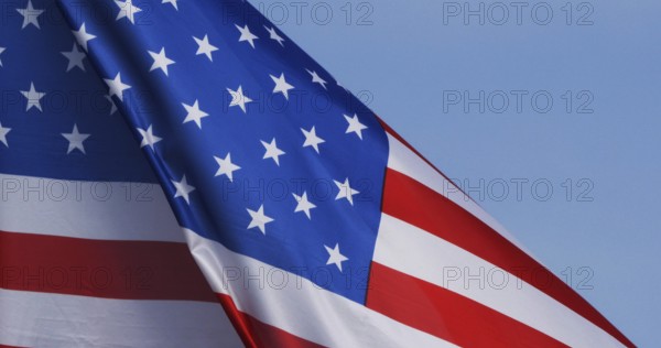 American Flag Waving in the Wind, Normandy