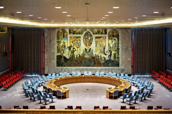 New York. Manhattan. United Nations Headquarters. Security Council Hall