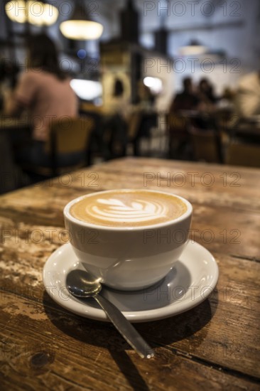 An isolated object of a cup of coffee in a trendy Melbourne cafe in Victoria, Australia, Oceania