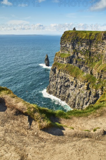 View at O' Brien's Tower at Cliffs of Moher, Famous tourist destination in Ireland