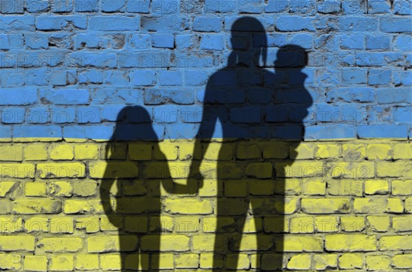 Symbolic image on the subject of war refugees from Ukraine