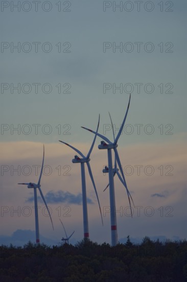 Wind turbines in the Limpurger mountains, Limpurger Land, Swabian-Franconian Forest nature park