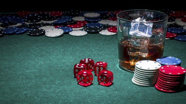Glass whiskey casino table